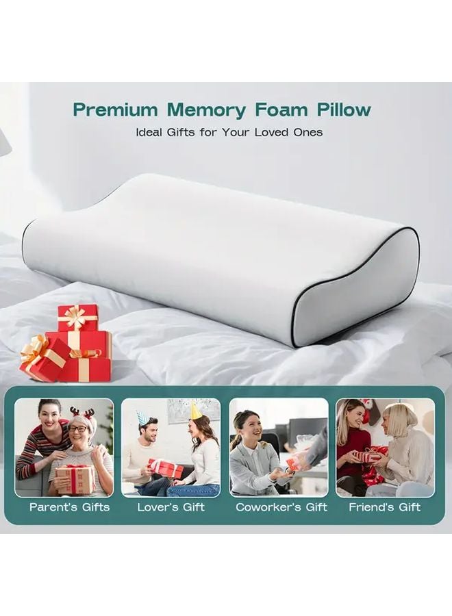 Misty Blue Ergonomic Neck Pillow for Side Back Stomach Sleepers Cervical Support Bed Pillow - Image 5